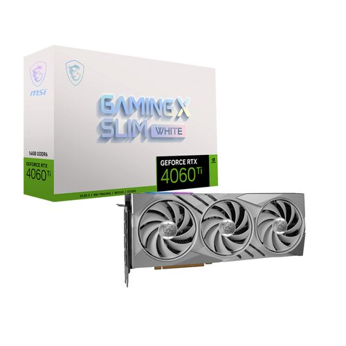 MSI Nvidia GeForce RTX 4060Ti Gaming X SLIM White 16Go