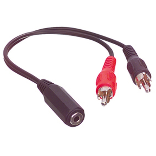 VALUELINE Câble audio Jack Stéréo 3.5mm (F) 2x RCA (M) 0.20m