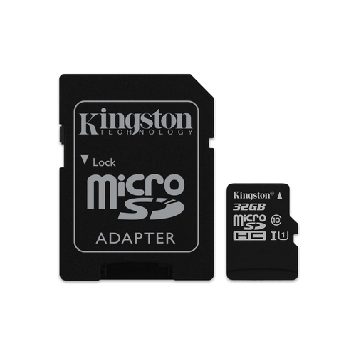 KINGSTON Carte microSDHC 32Go - Class 10 UHS-I - Avec adaptateur SD