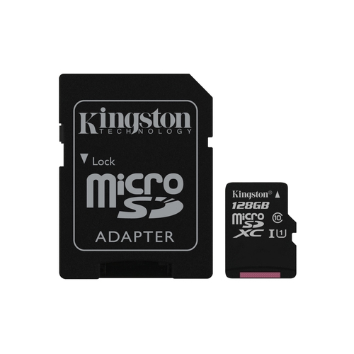 KINGSTON Carte mémoire microSDXC 128 Go - Class 10 UHS-1 - Avec adaptateur SD