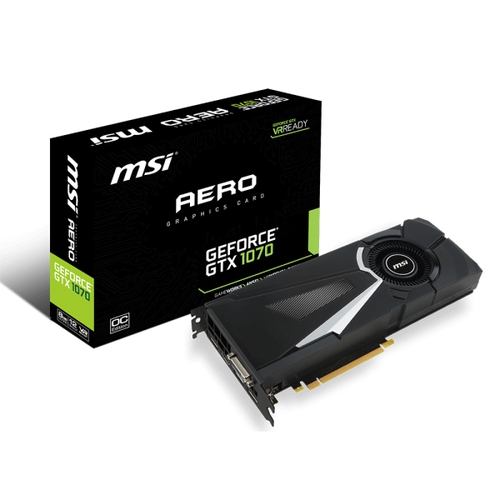 MSI Nvidia GeForce GTX1070 Aero 8G OC - 8Go - PCI-e 16X - HDMi DVI 3xDP