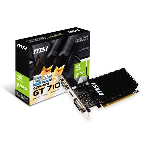 MSI Nvidia GeForce GT710 2GD3H LP - 2Go - HDMI DVI VGA
