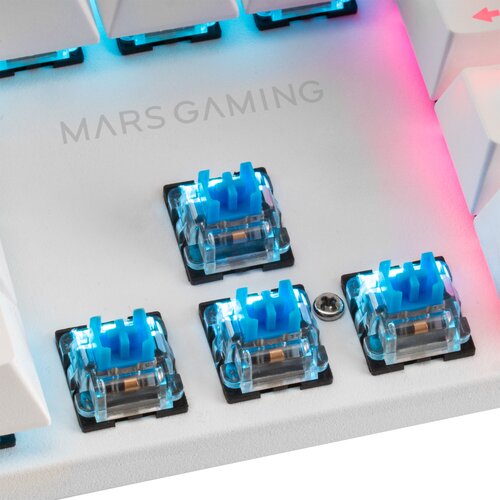Mars Gaming MK422 Blanc, clavier mecanique RGB Azerty FR