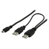 VALUELINE Câble 2X USB 2.0 A (M) - Mini 5 broches (M) 1.00m