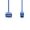 Nedis Câble USB 3.0 A-B 2.00m Bleu