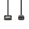 Nedis Adaptateur USB Micro-B vers USB-A Femelle 0.20m